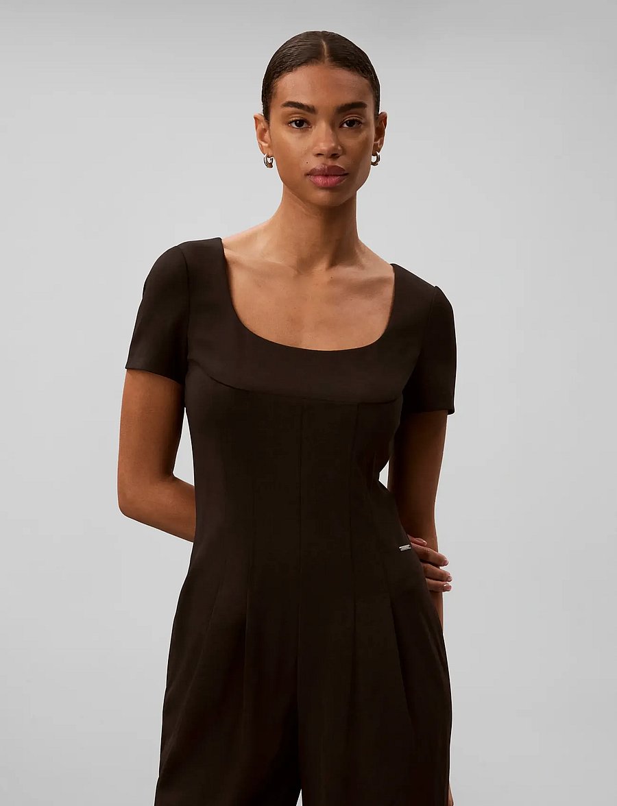 Calvin Klein - SCUBA CREPE SS JUMPSUIT - black - 3