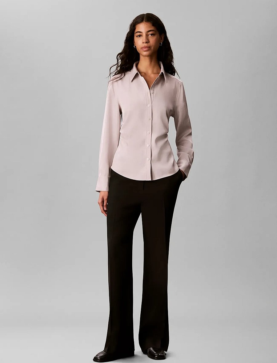 Calvin Klein - SATIN TWILL SHIRT - long-sleeved shirts - ashes of roses - 0