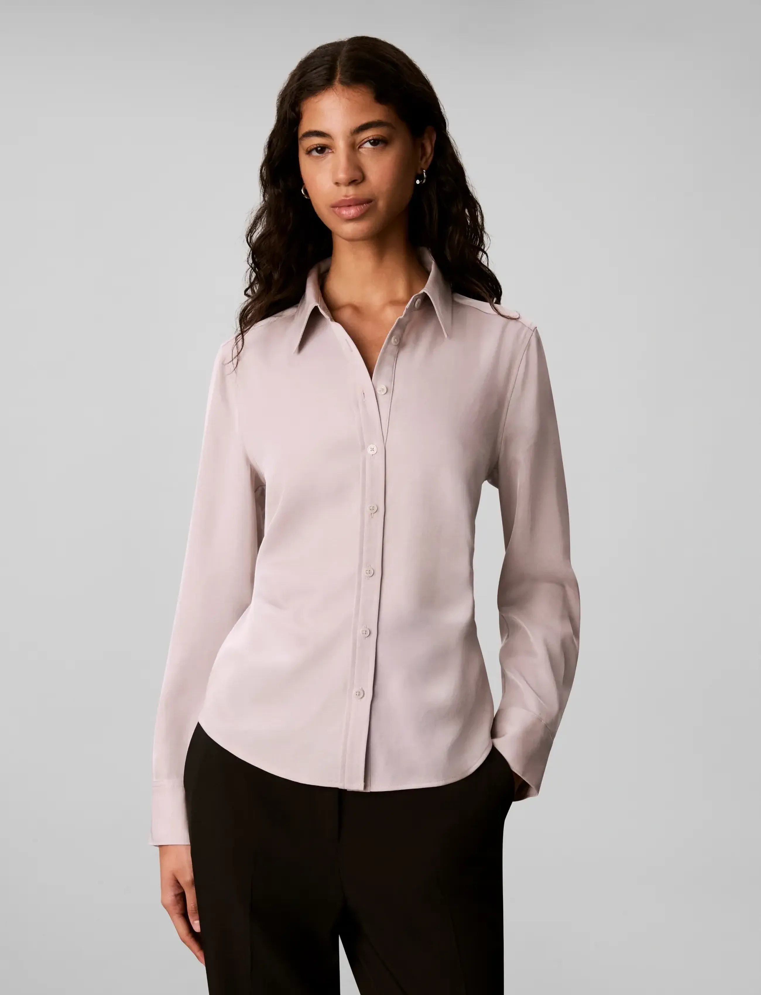 Calvin Klein - SATIN TWILL SHIRT - long-sleeved shirts - ashes of roses - 3