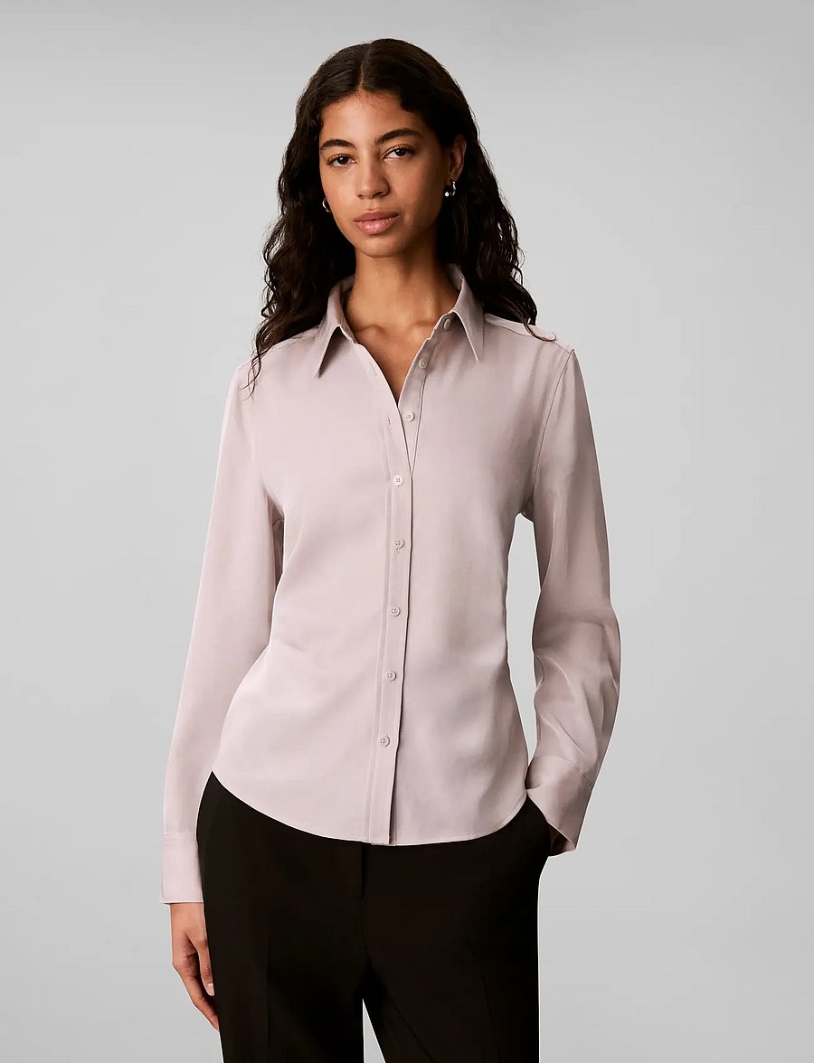 Calvin Klein - SATIN TWILL SHIRT - long-sleeved shirts - ashes of roses - 3