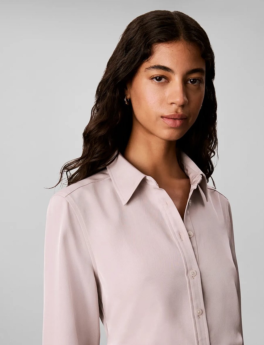 Calvin Klein - SATIN TWILL SHIRT - long-sleeved shirts - ashes of roses - 4
