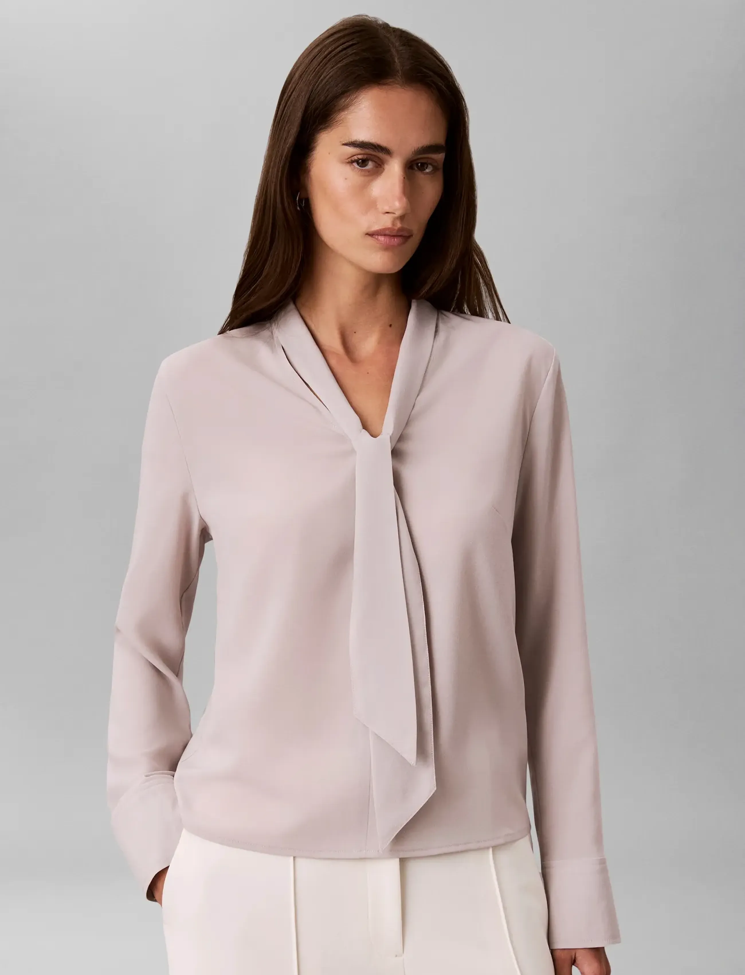 Calvin Klein - CDC LS SCARF TOP - langärmelige blusen - ashes of roses - 3