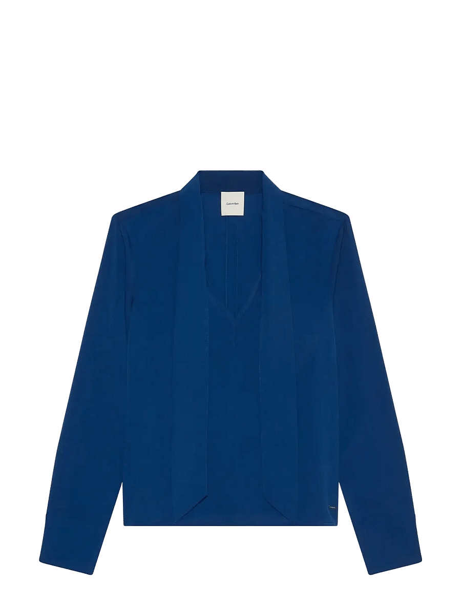 Calvin Klein - CDC LS SCARF TOP - långärmade blusar - estate blue - 1