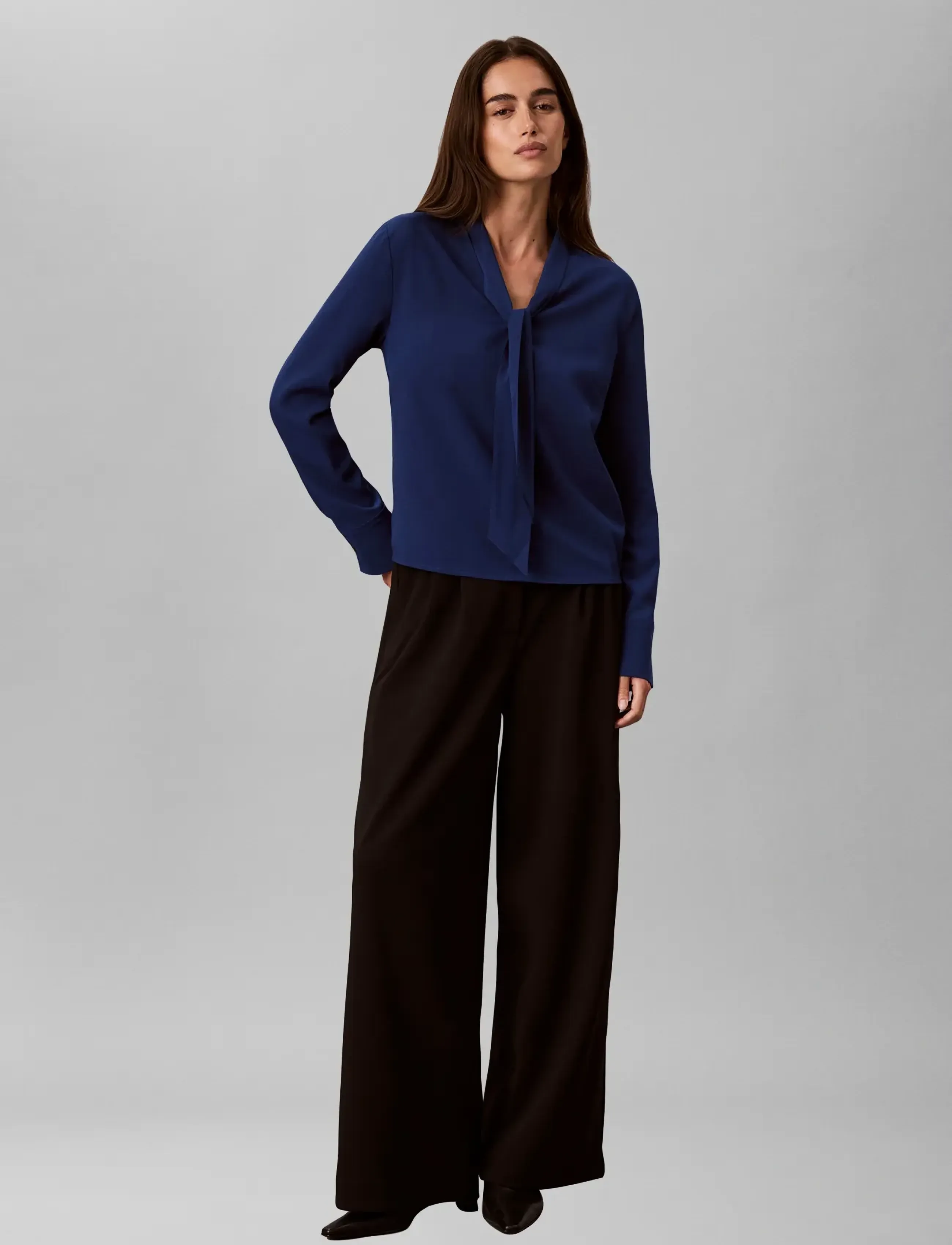 Calvin Klein CDC LS SCARF TOP - Långärmade blusar - ESTATE BLUE / blue