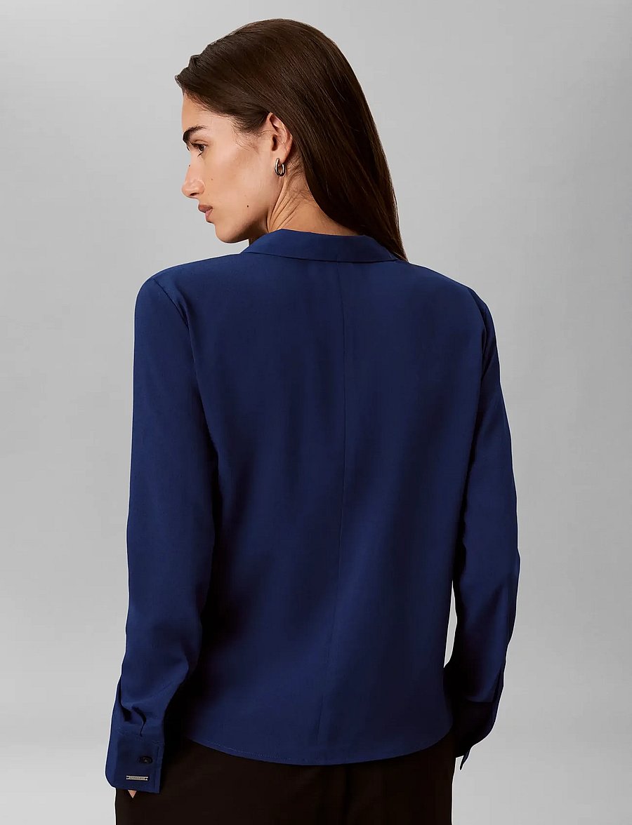 Calvin Klein - CDC LS SCARF TOP - långärmade blusar - estate blue - 2