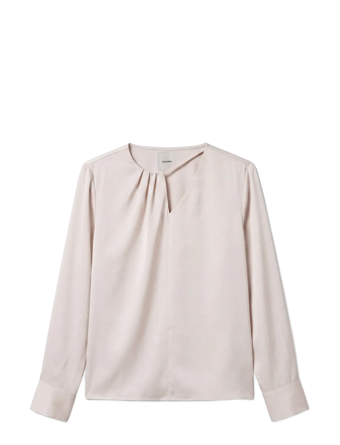 Calvin Klein SATIN ASYM LS TOP - Fashion Trends - WHITE SAND / cream
