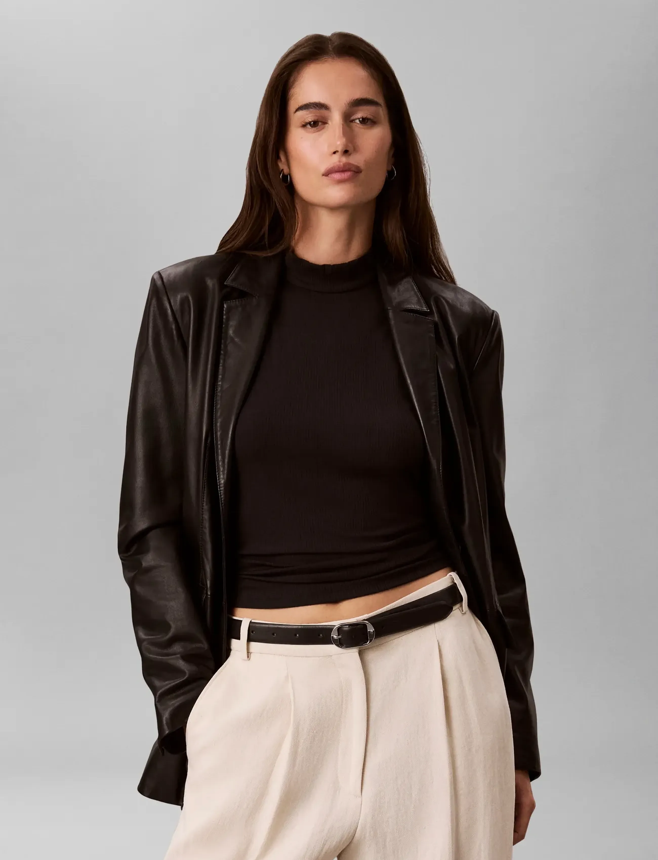 Calvin Klein Sl Modal Rib Mock Nk Top linnen dam – bild 6