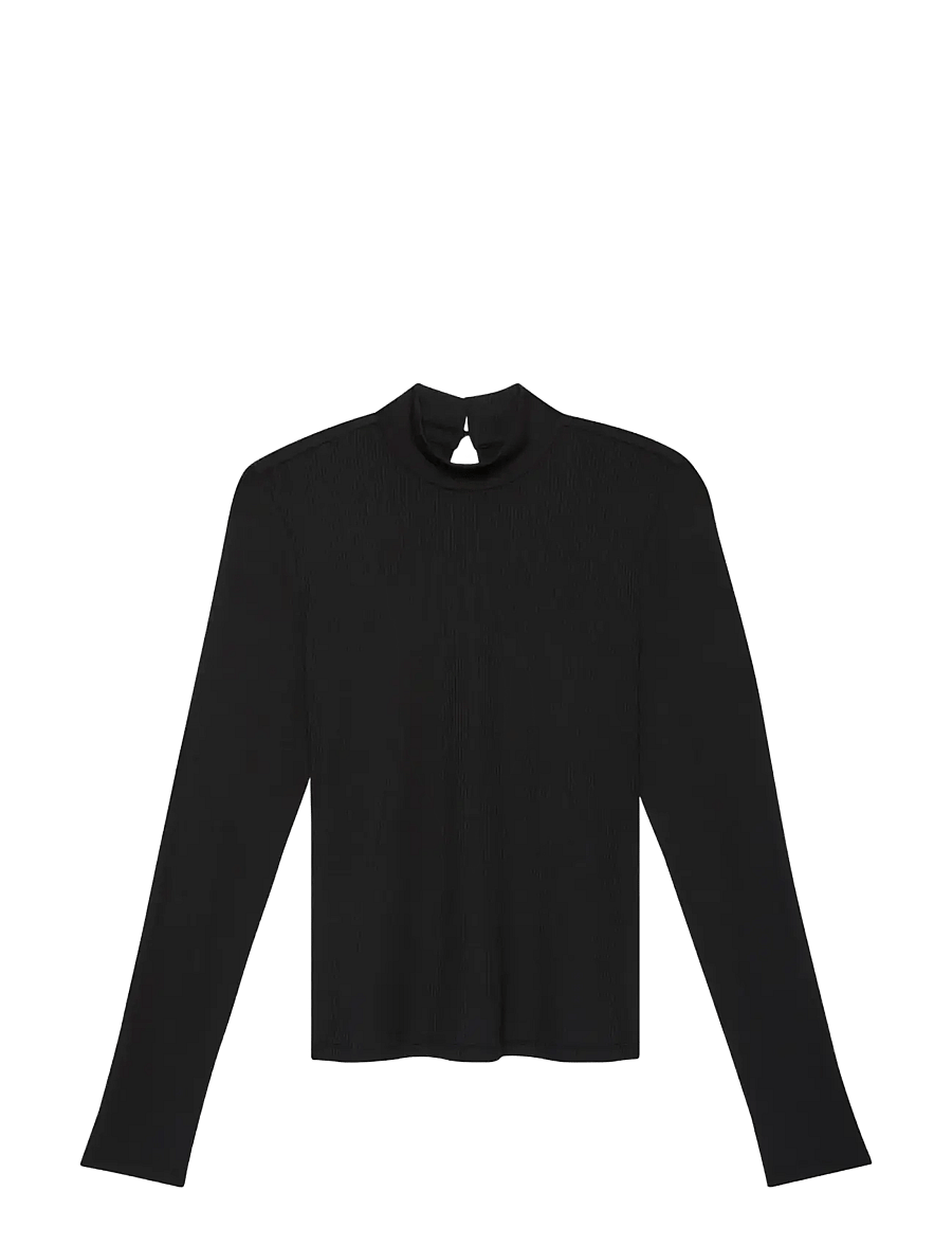 Calvin Klein - LS MODAL RIB MOCK NK TOP - langärmlige tops - black - 1