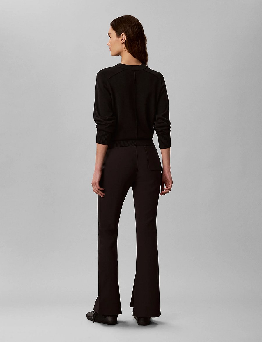 Calvin Klein - TAILORED KNIT FLARE PANT - flares - black - 2