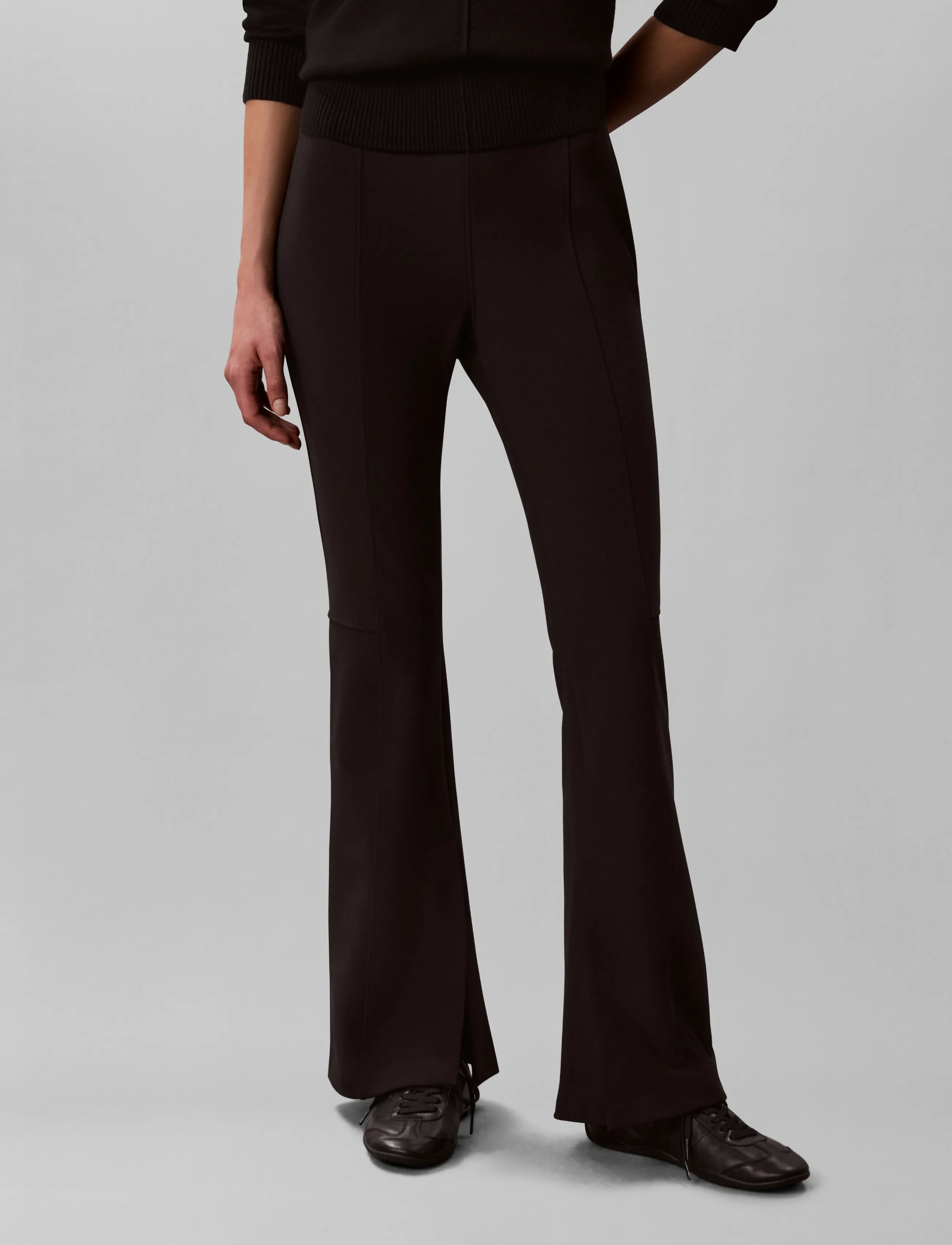 Calvin Klein - TAILORED KNIT FLARE PANT - flares - black - 3