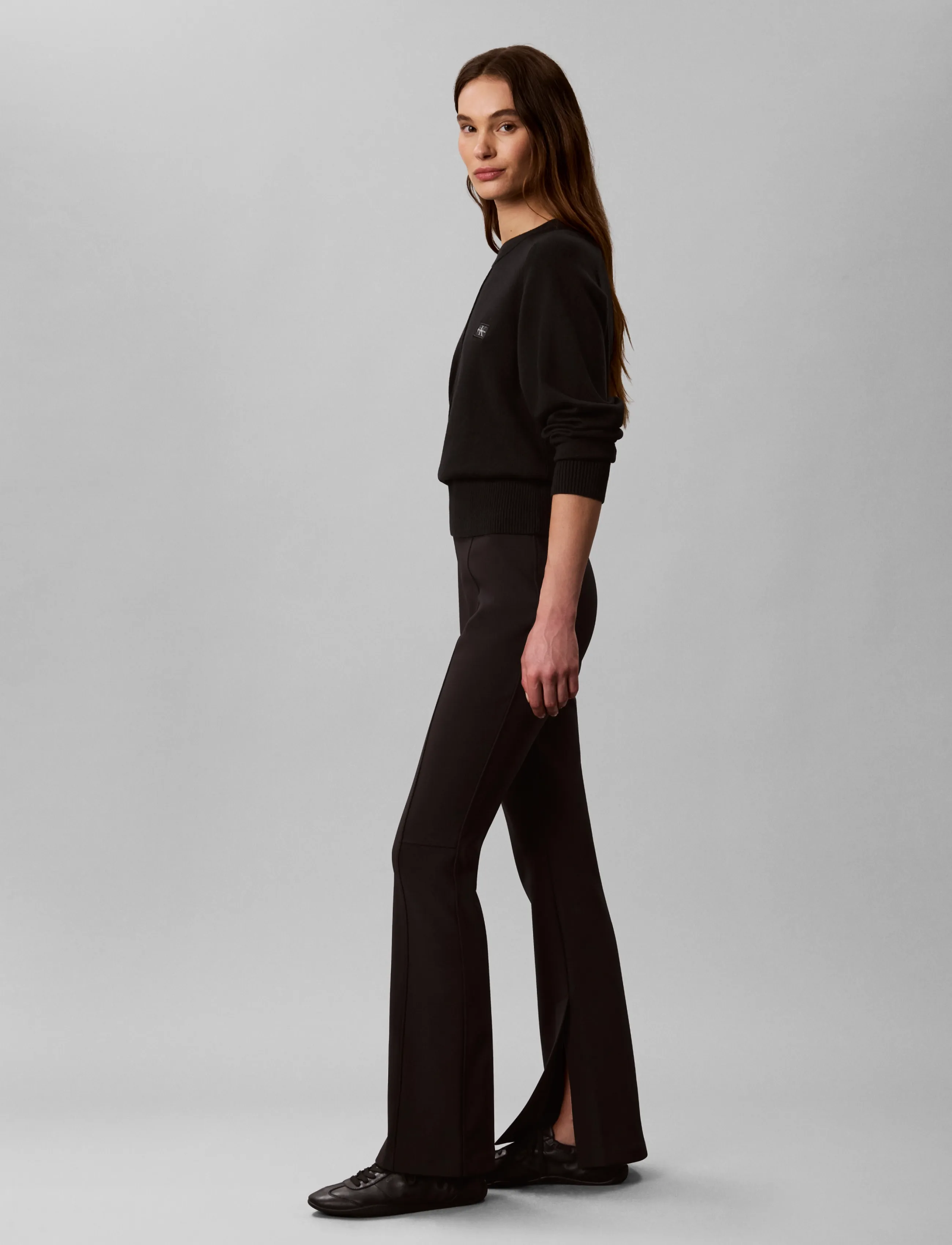 Calvin Klein - TAILORED KNIT FLARE PANT - flares - black - 5