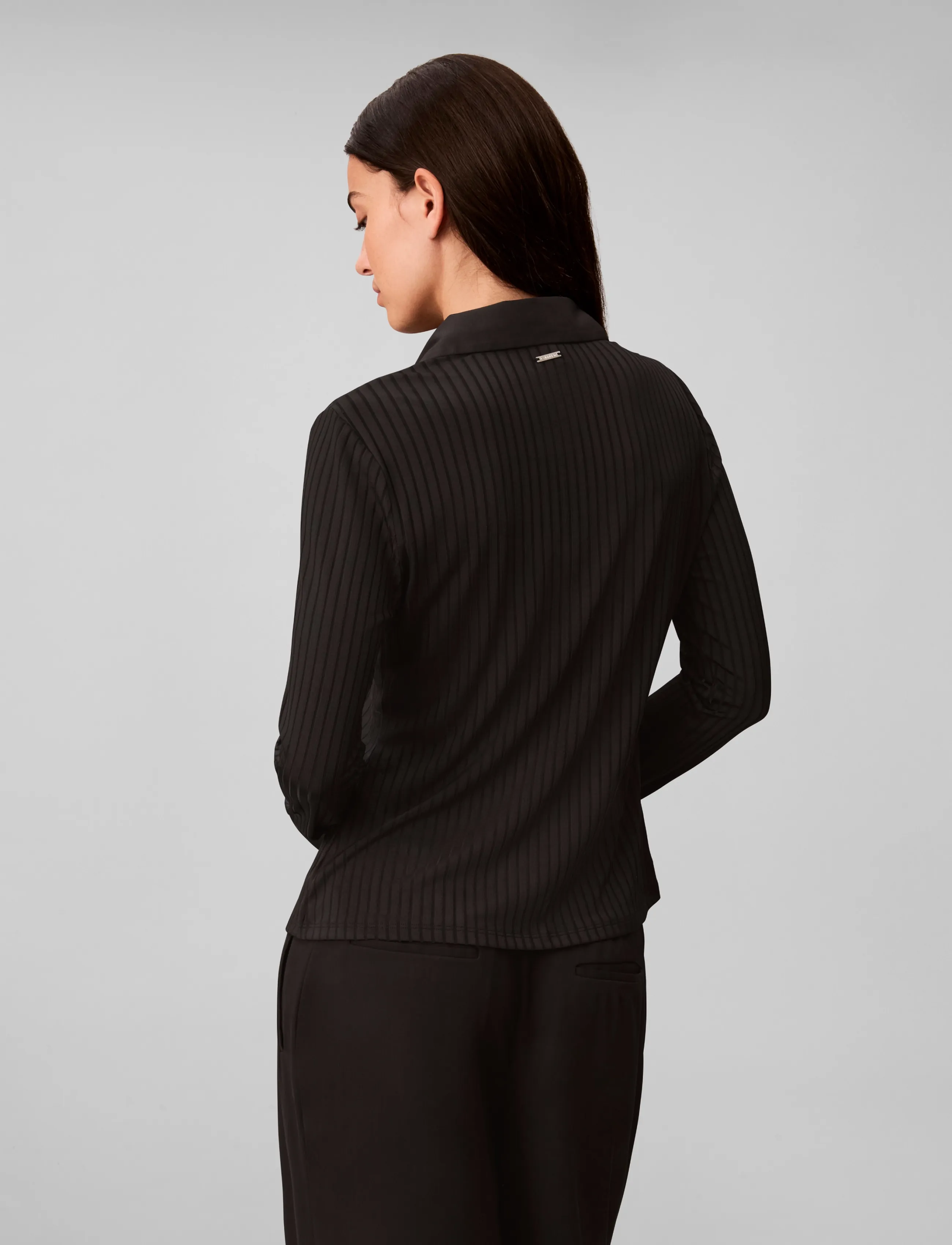 Calvin Klein - LS TEXTURE SHINY RIB BUTTON UP S - langærmede skjorter - black - 2