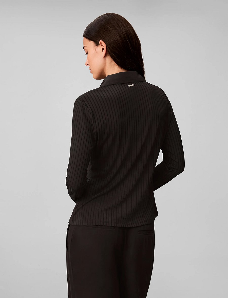 Calvin Klein - LS TEXTURE SHINY RIB BUTTON UP S - langærmede skjorter - black - 2