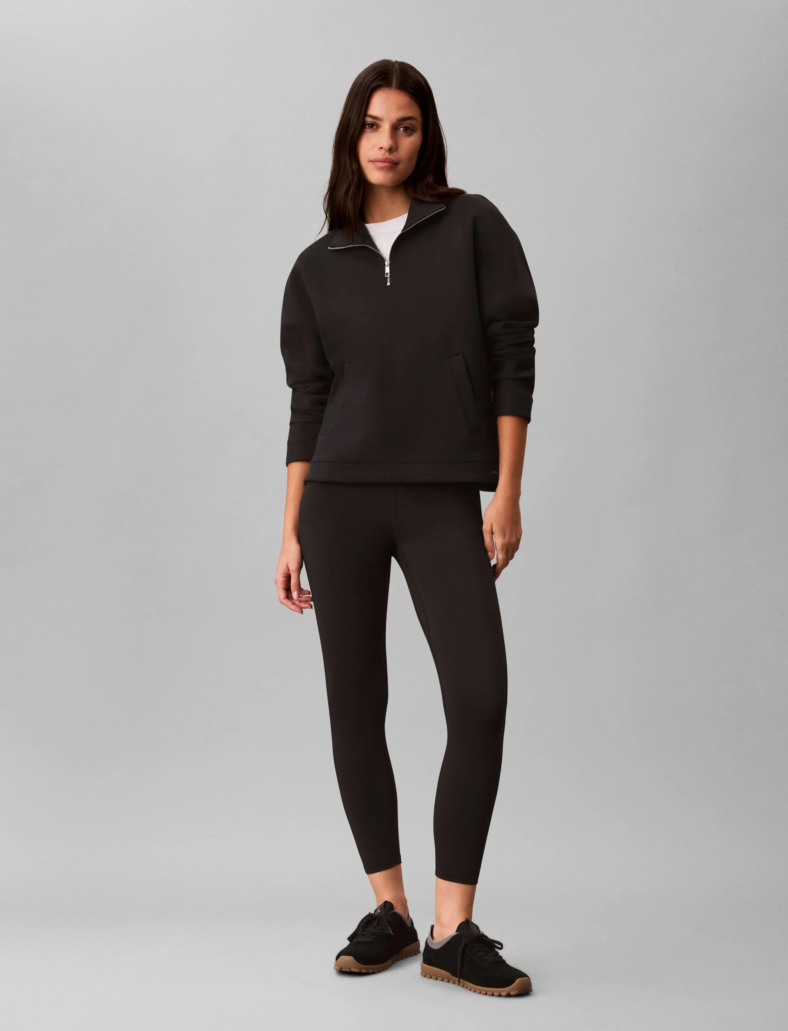Calvin Klein - LS QTR ZIP DOLMAN SPACER FUNNEL - fleeces & midlayers - black - 0