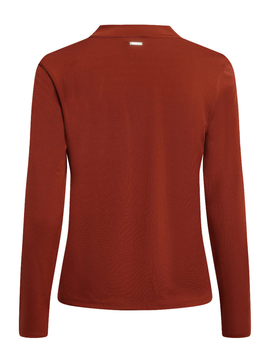 Calvin Klein - LS GATHERED WAIST CREPE JERSEY T - fired brick - 1