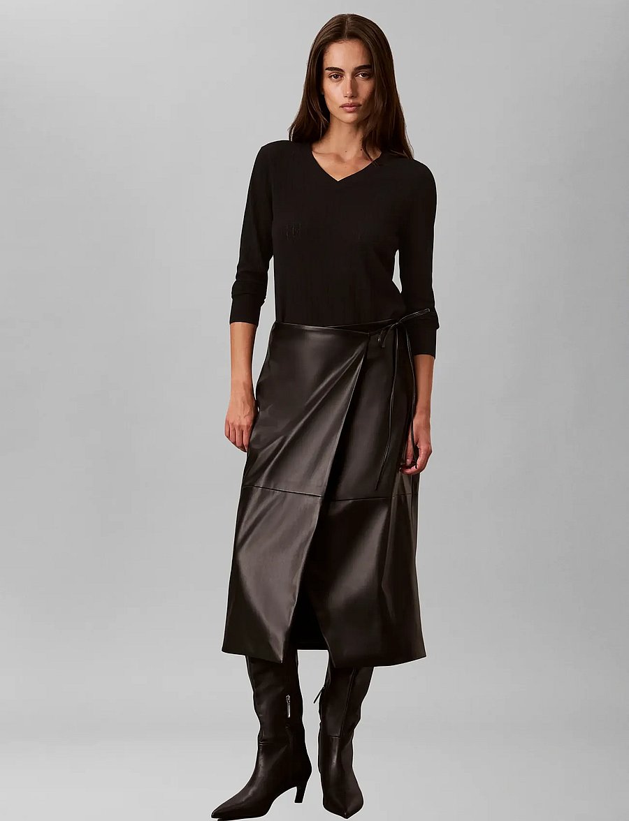 Calvin Klein - AOP POINTELLE LS TOP - black - 0