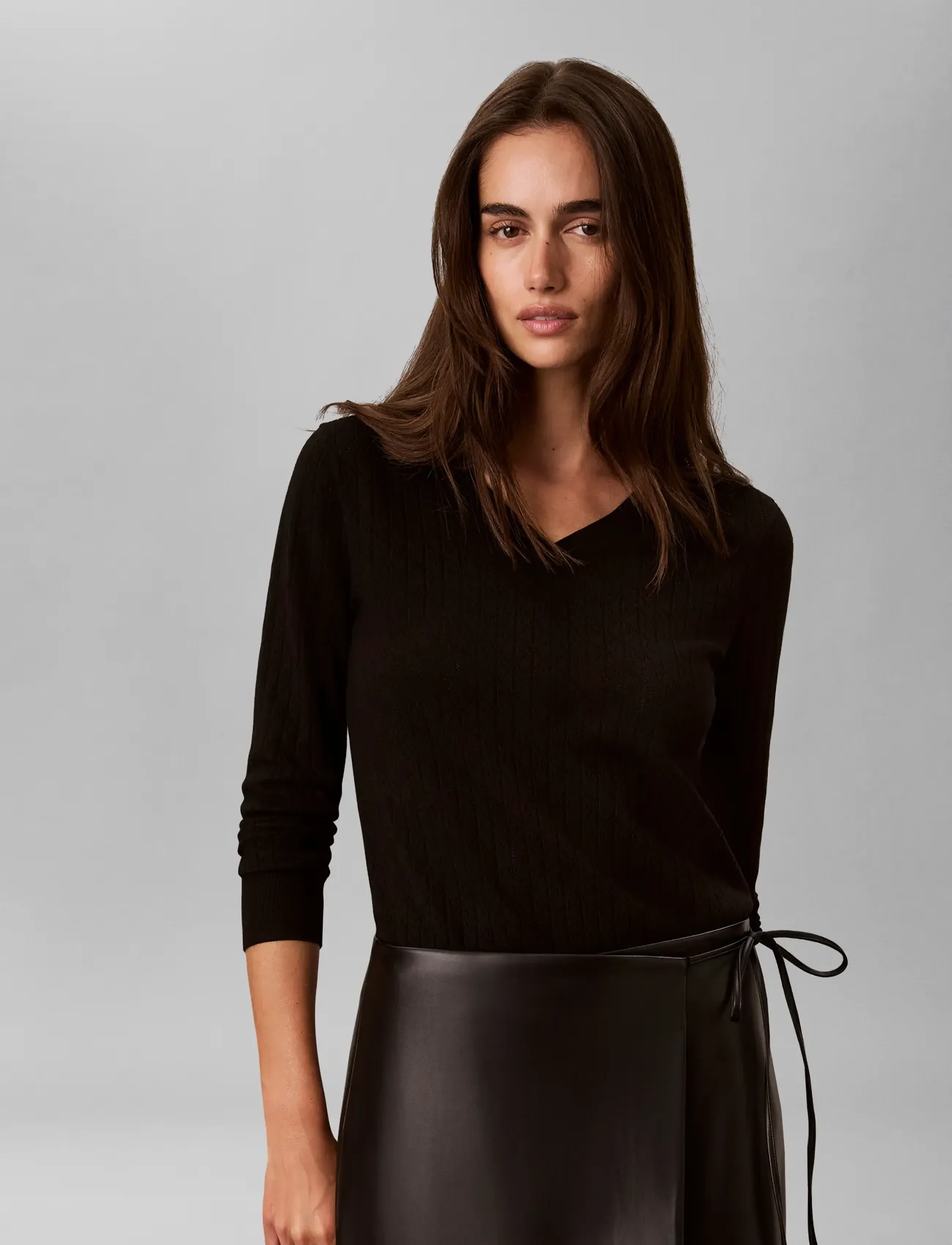 Calvin Klein - AOP POINTELLE LS TOP - black - 3