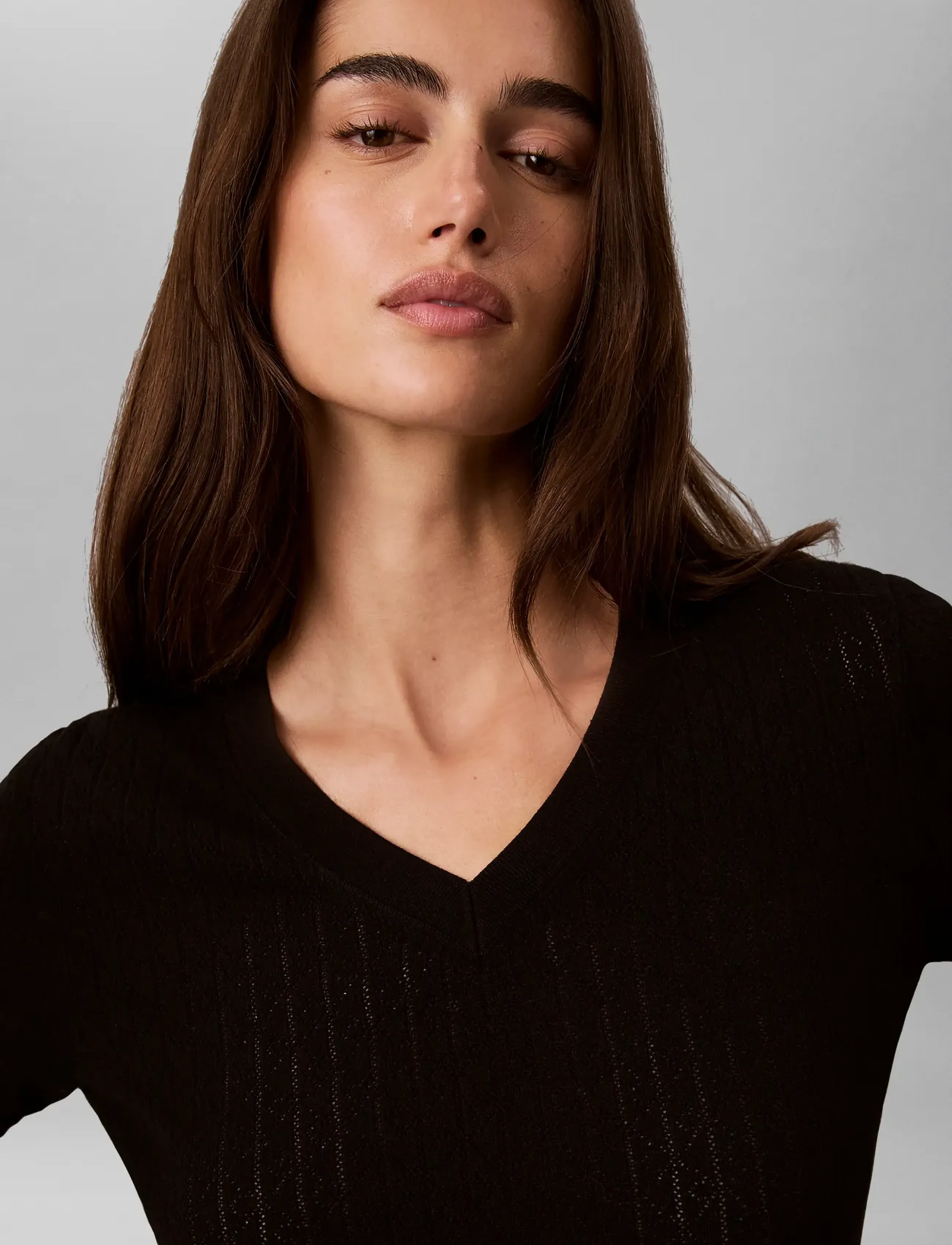 Calvin Klein - AOP POINTELLE LS TOP - black - 4