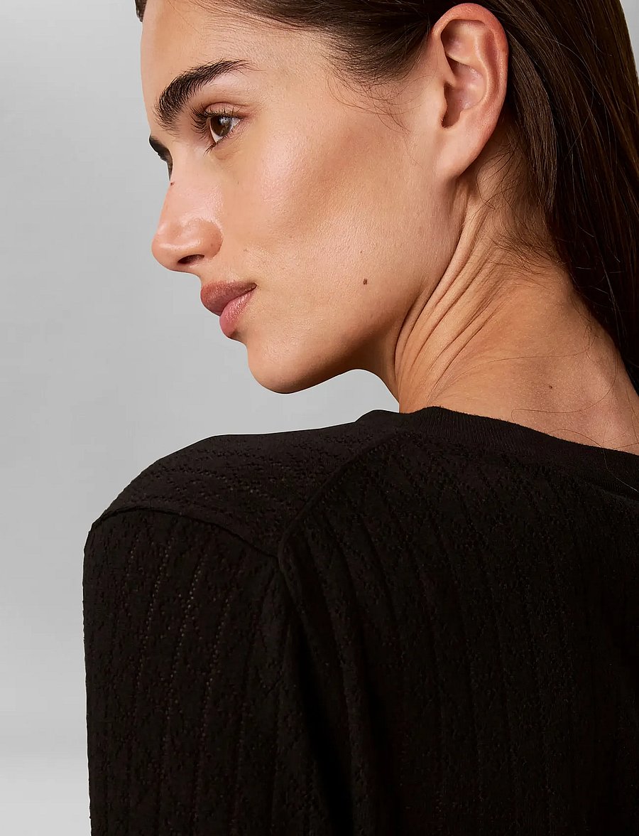 Calvin Klein - AOP POINTELLE LS TOP - black - 5