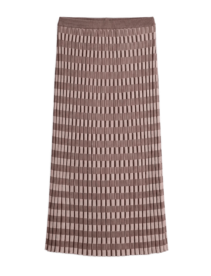 Calvin Klein - CHECKERED PLAID RIB SKIRT - stickade kjolar - ashes of roses - 1