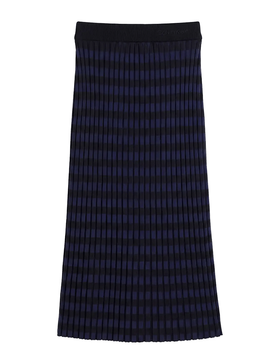 Calvin Klein - CHECKERED PLAID RIB SKIRT - stickade kjolar - estate blue - 1
