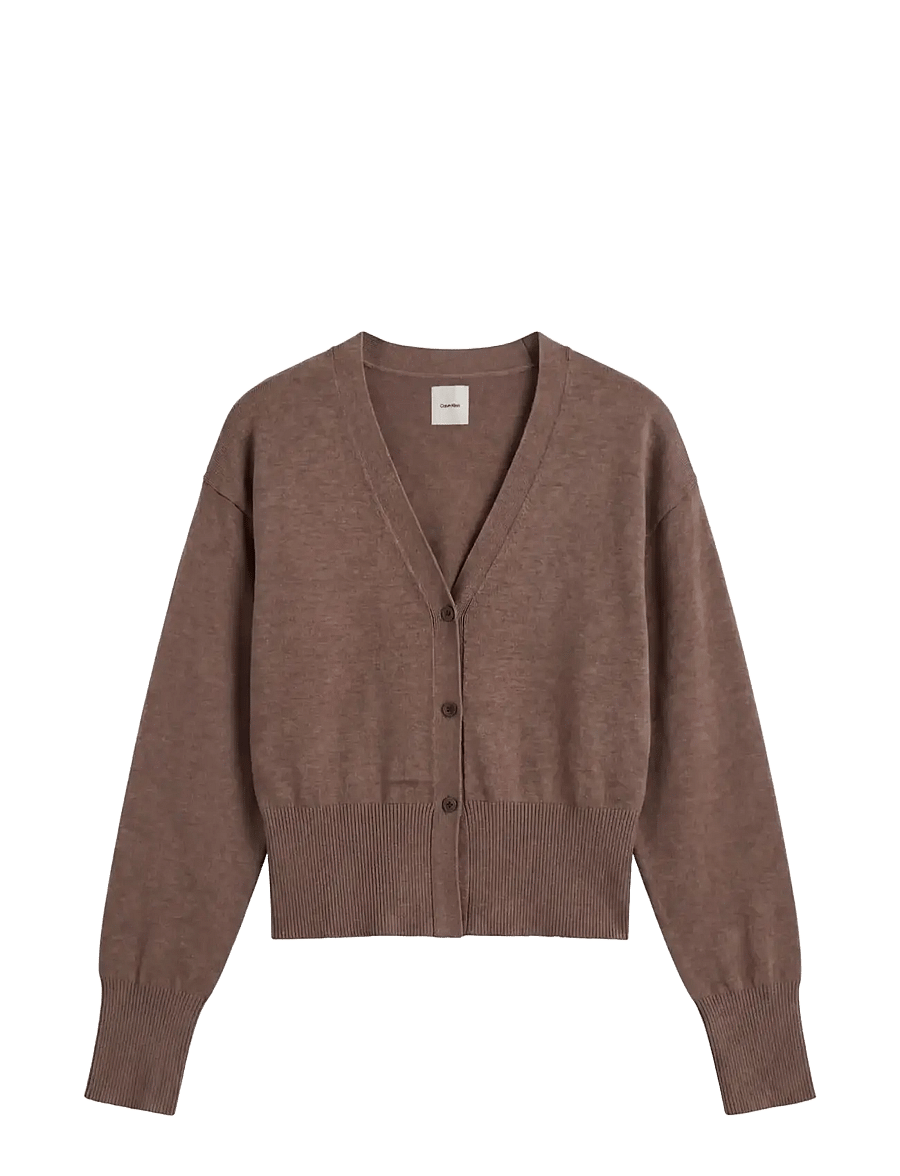 Calvin Klein - TECH KNIT CARDIGAN - shiitake melange - 1