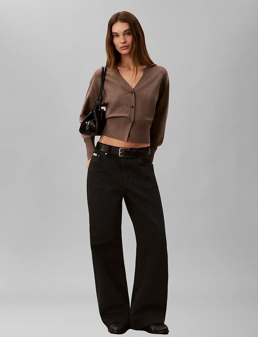 Calvin Klein - TECH KNIT CARDIGAN - shiitake melange - 0