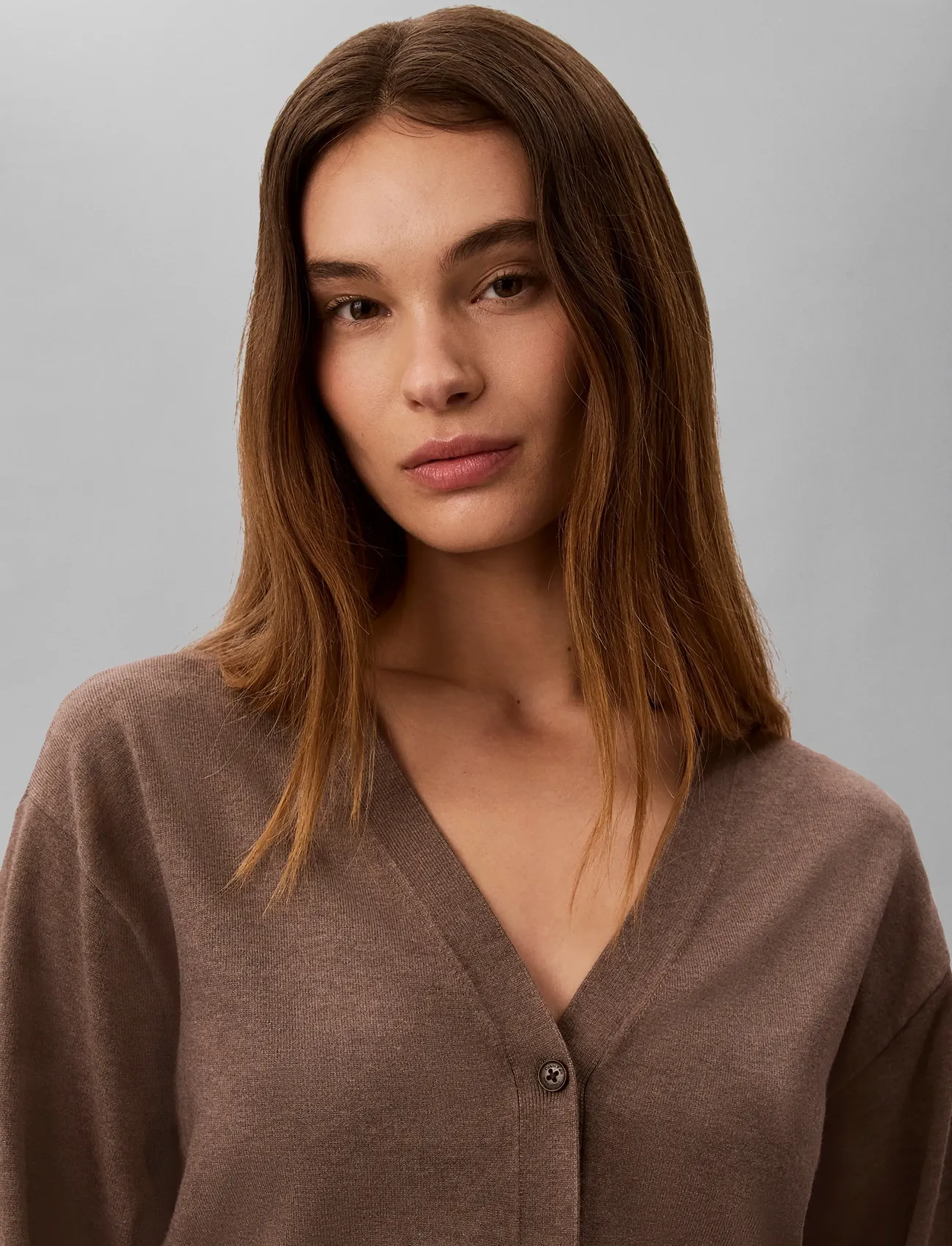 Calvin Klein - TECH KNIT CARDIGAN - shiitake melange - 4