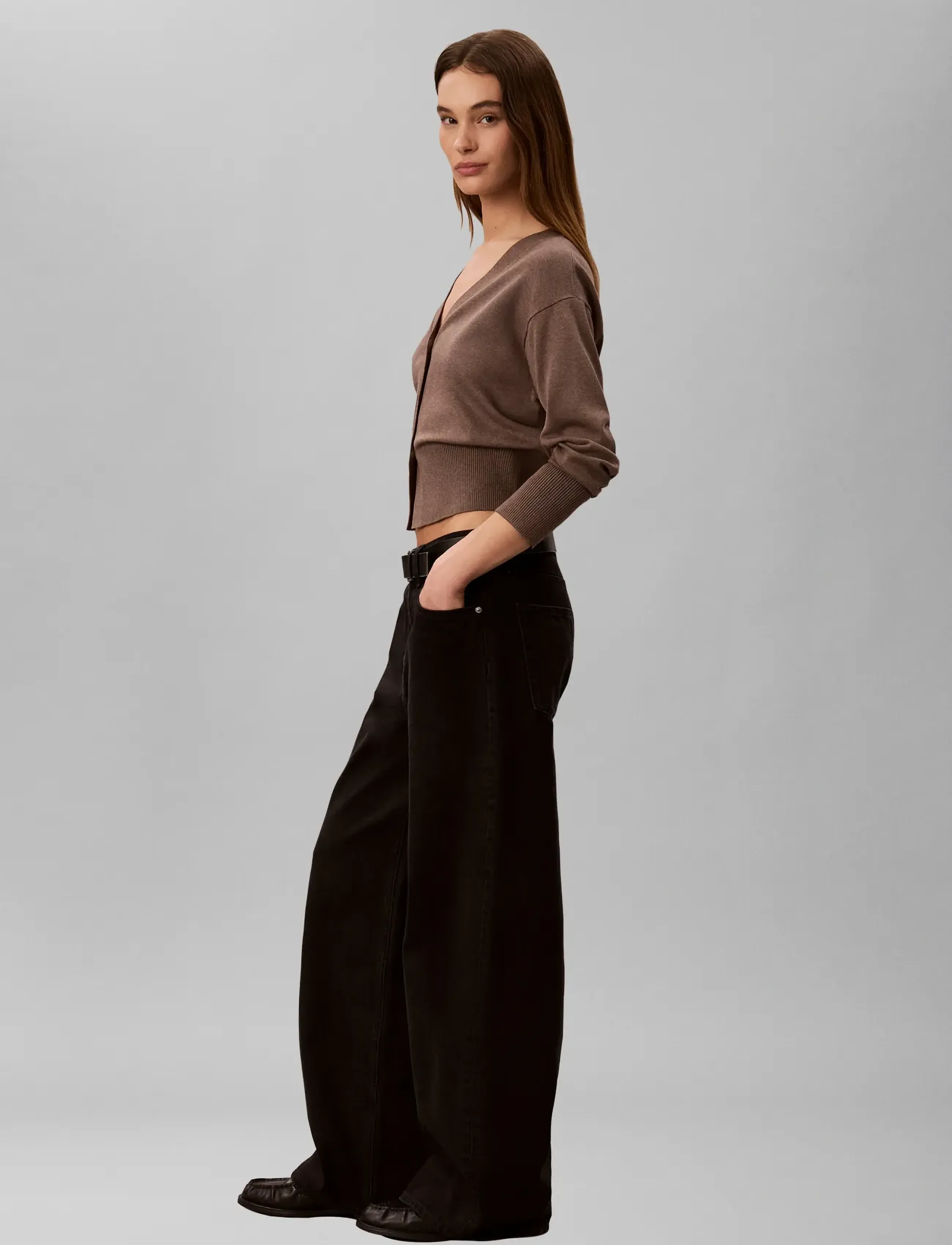 Calvin Klein TECH KNIT CARDIGAN - Geburtstag - SHIITAKE MELANGE / brown