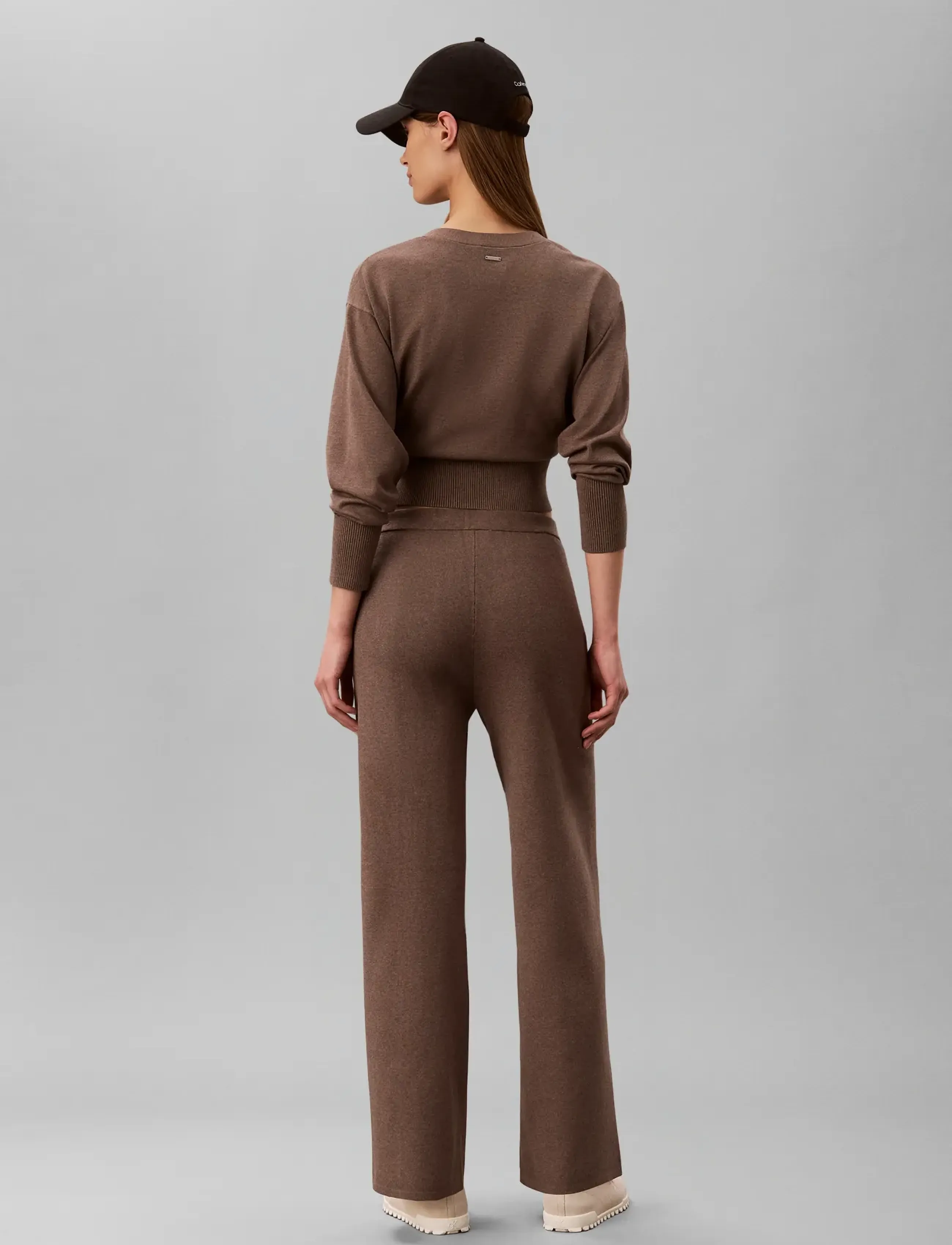 Calvin Klein - TECH KNIT PANT - vida byxor - shiitake melange - 2