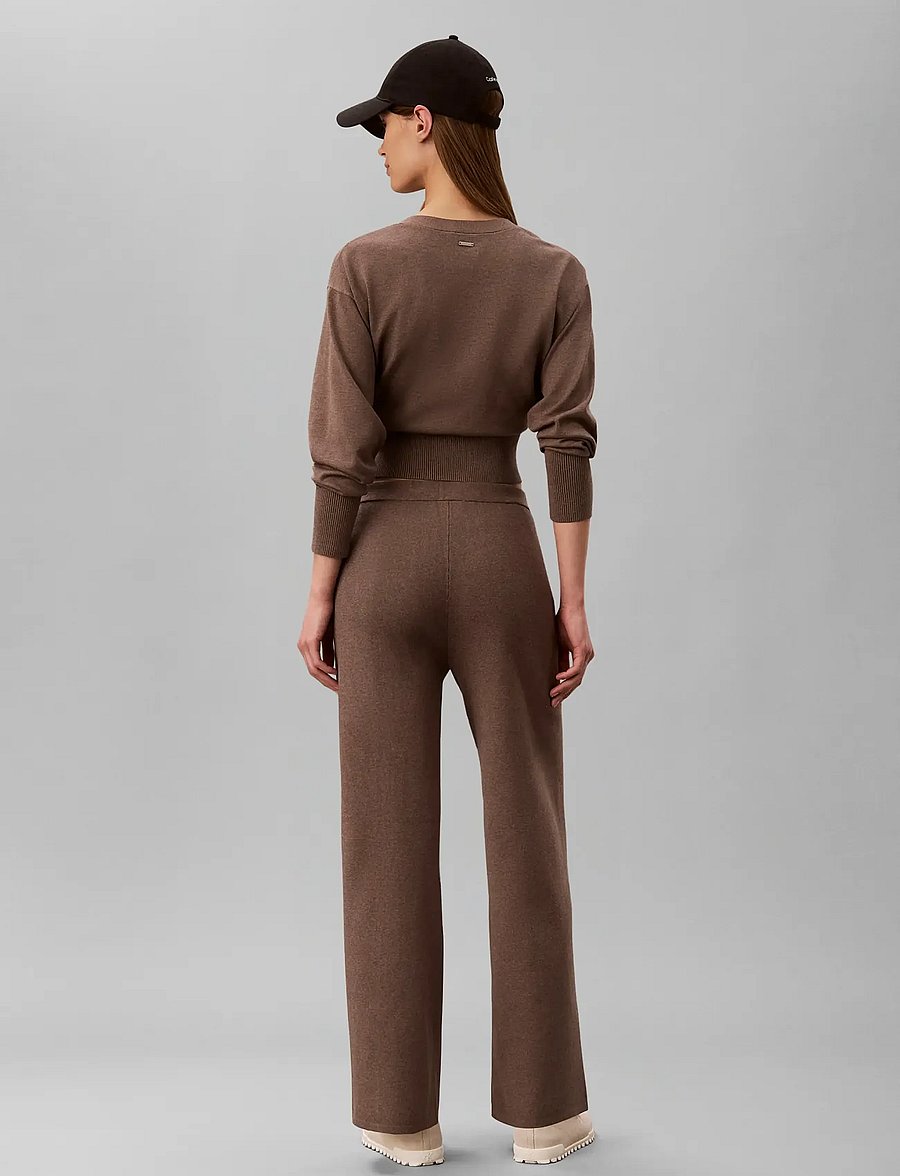 Calvin Klein - TECH KNIT PANT - vida byxor - shiitake melange - 2