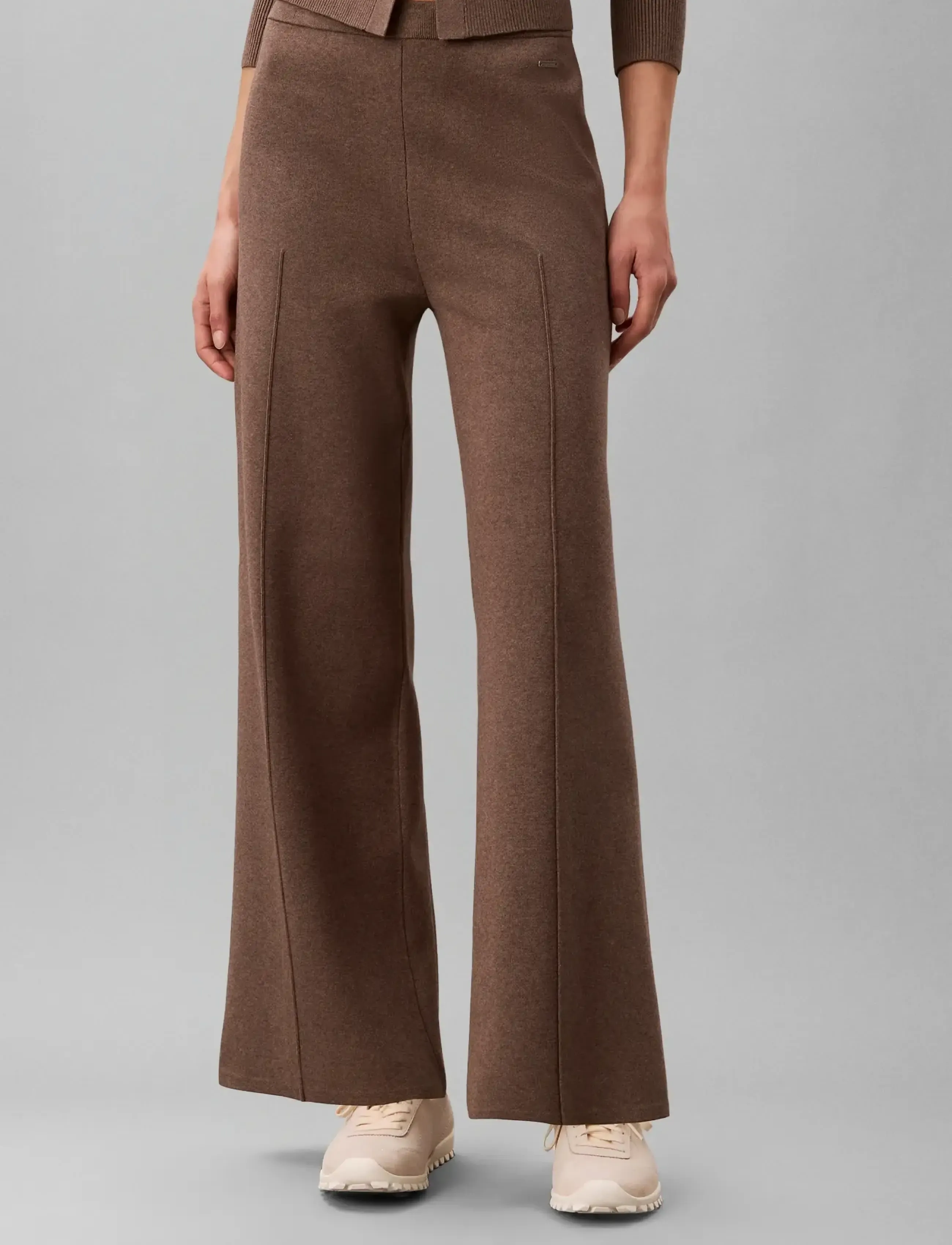 Calvin Klein - TECH KNIT PANT - vida byxor - shiitake melange - 3