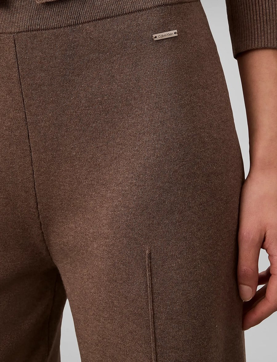 Calvin Klein - TECH KNIT PANT - vida byxor - shiitake melange - 4