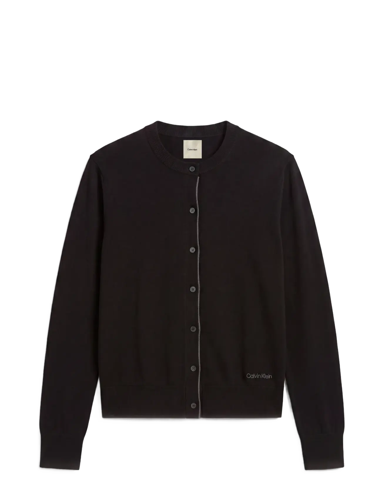 Calvin Klein MERINO BLEND CARDIGAN - Cardigans - BLACK / black