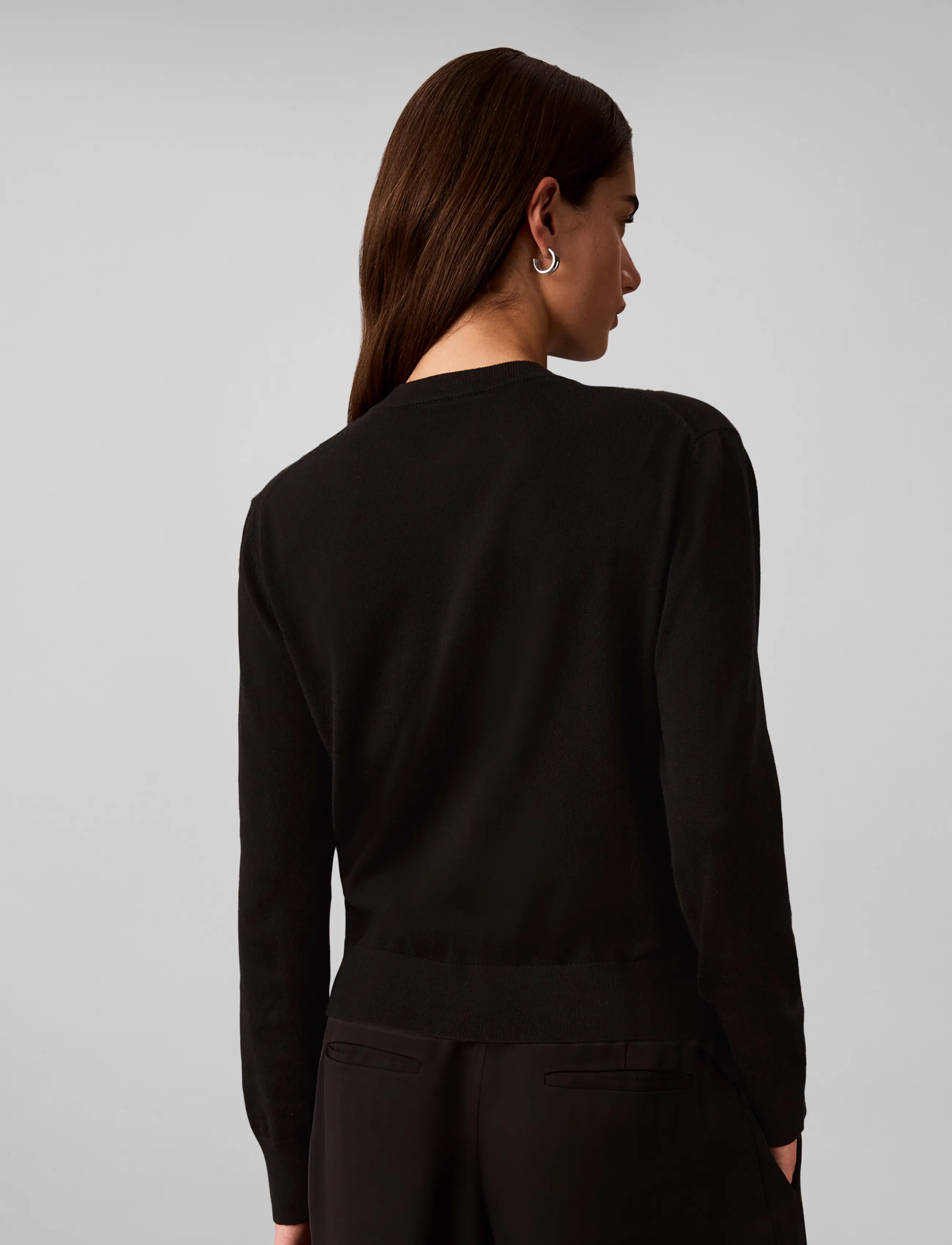 Calvin Klein - MERINO BLEND CARDIGAN - cardigans - black - 2