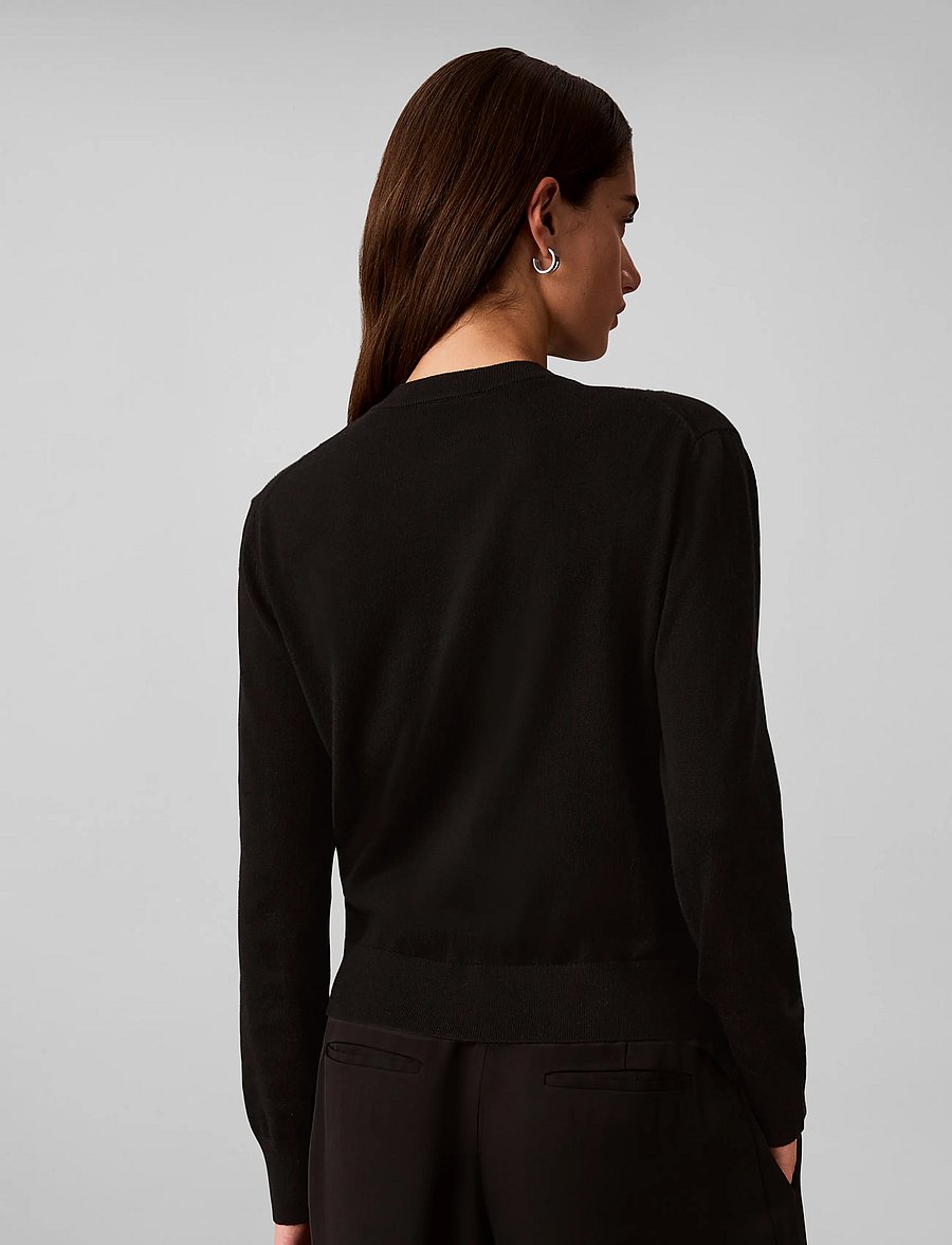 Calvin Klein - MERINO BLEND CARDIGAN - cardigans - black - 2