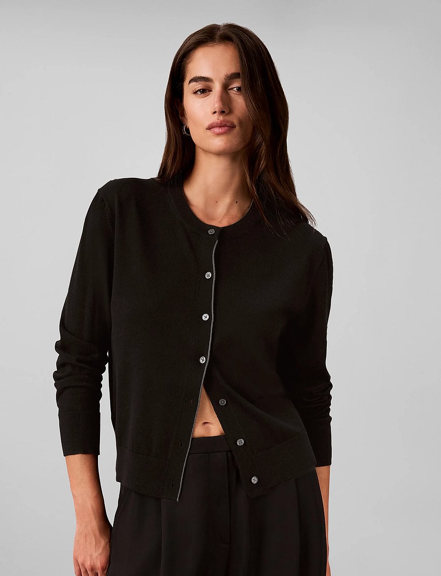 Calvin Klein - MERINO BLEND CARDIGAN - cardigans - black - 3