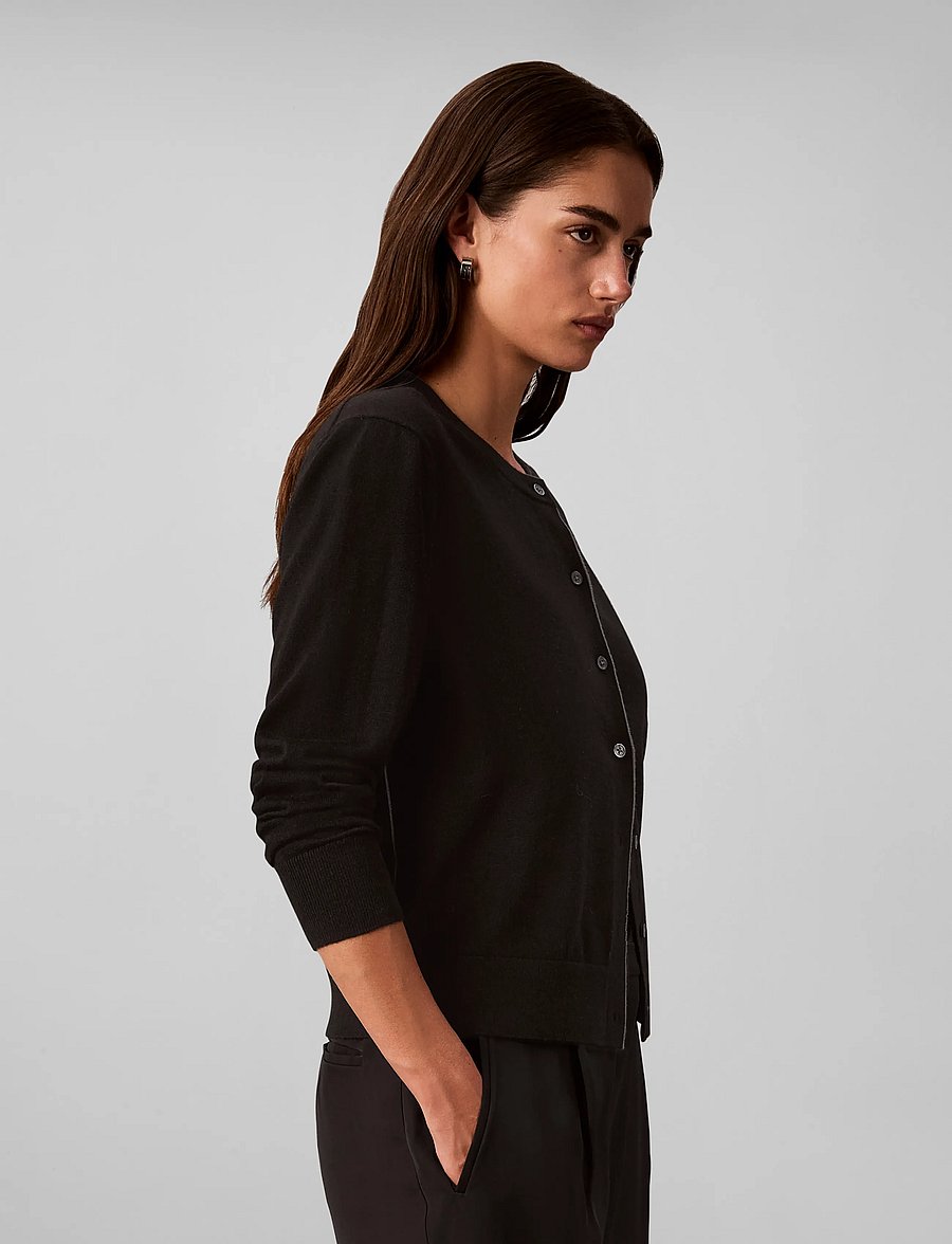 Calvin Klein - MERINO BLEND CARDIGAN - cardigans - black - 5
