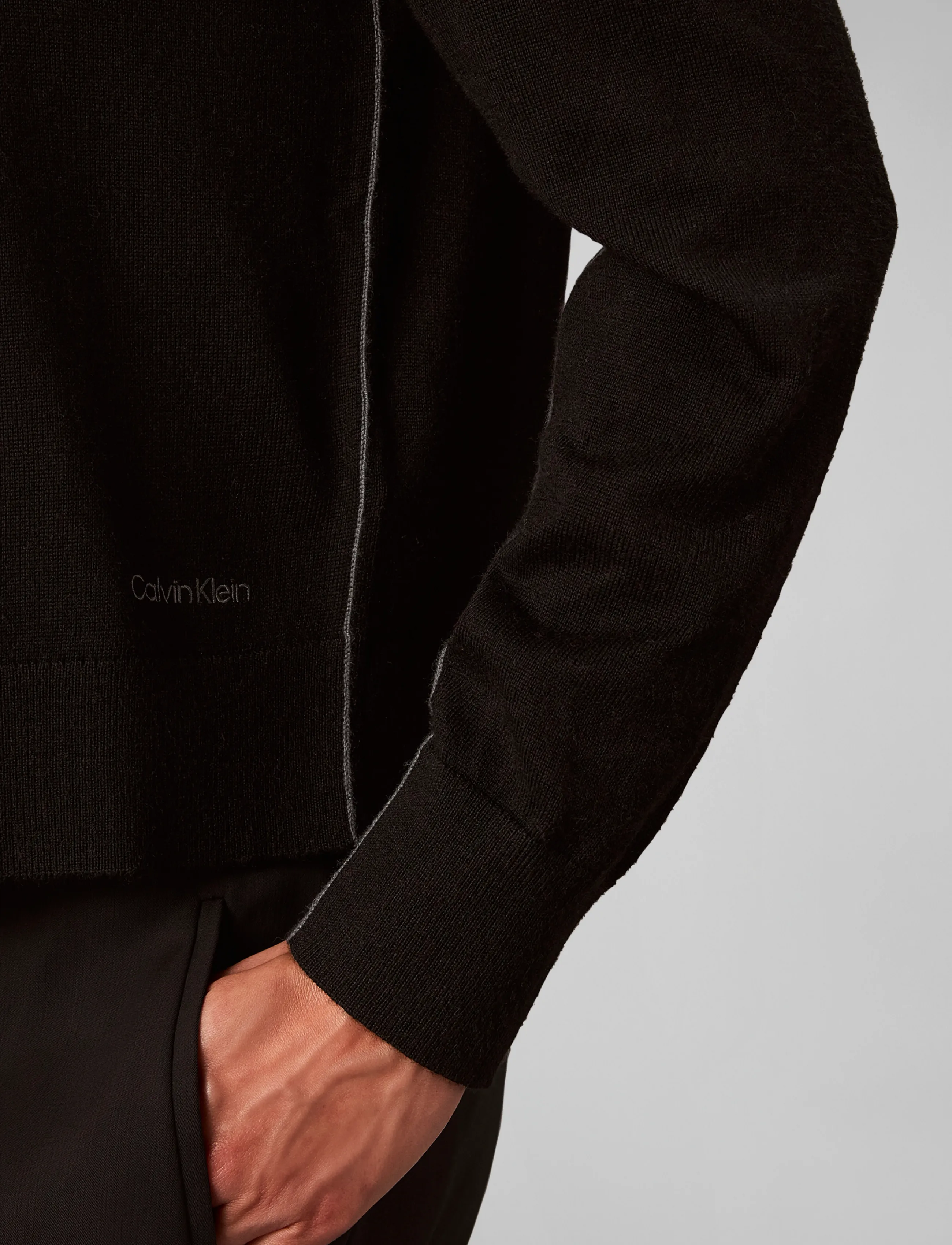 Calvin Klein MERINO BLEND CARDIGAN - Fødselsdag - BLACK / black