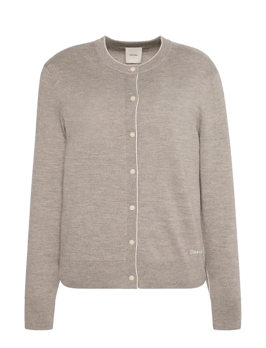 Calvin Klein - MERINO BLEND CARDIGAN - oatmeal melange - 1