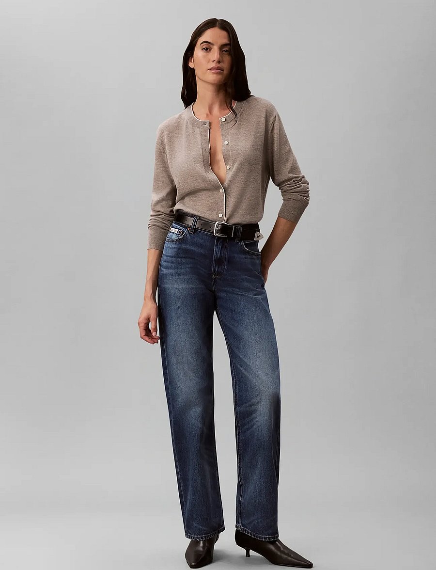 Calvin Klein - MERINO BLEND CARDIGAN - oatmeal melange - 0