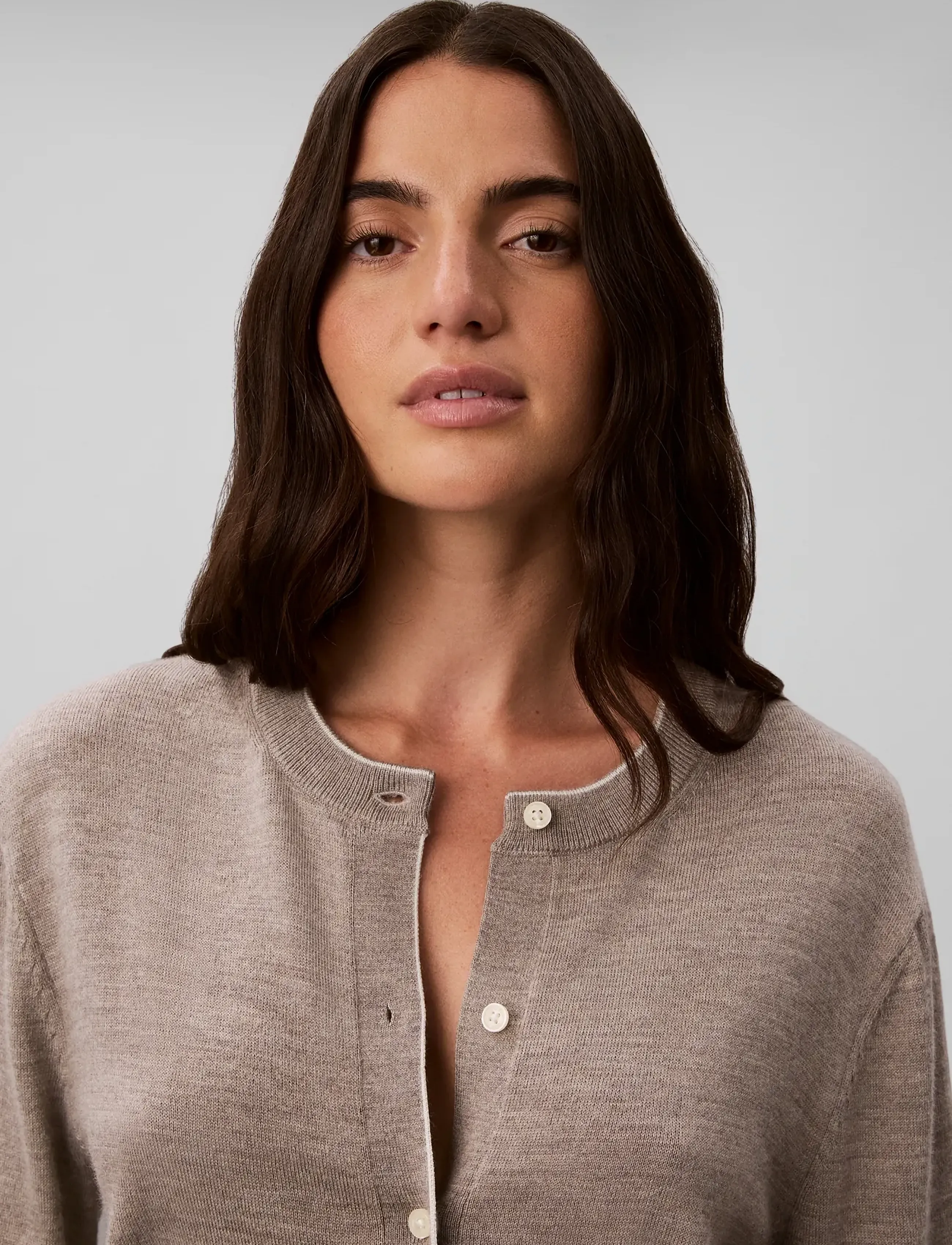 Calvin Klein - MERINO BLEND CARDIGAN - oatmeal melange - 4