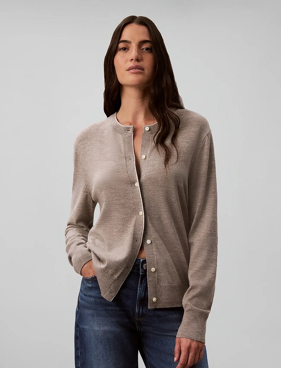 Calvin Klein - MERINO BLEND CARDIGAN - oatmeal melange - 5