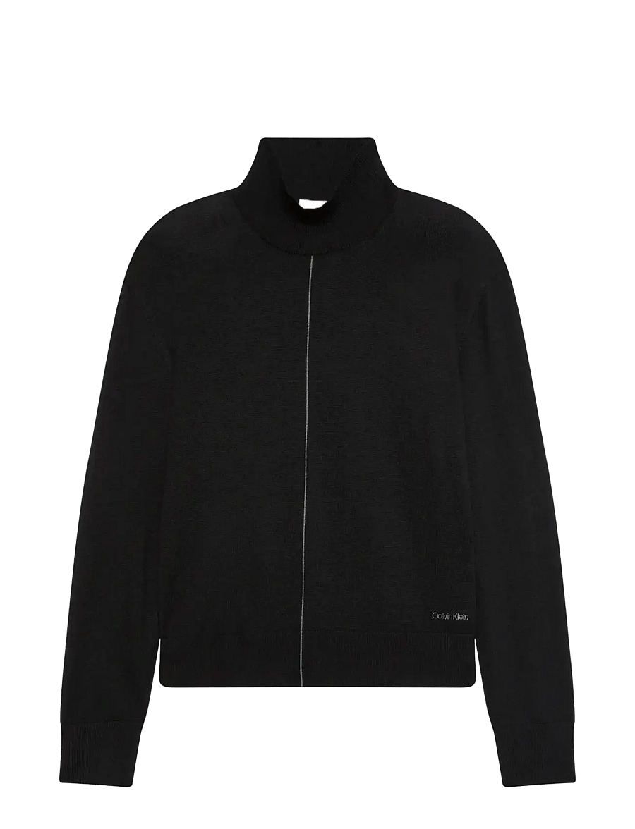 Calvin Klein - MERINO BLEND TNECK - black - 1