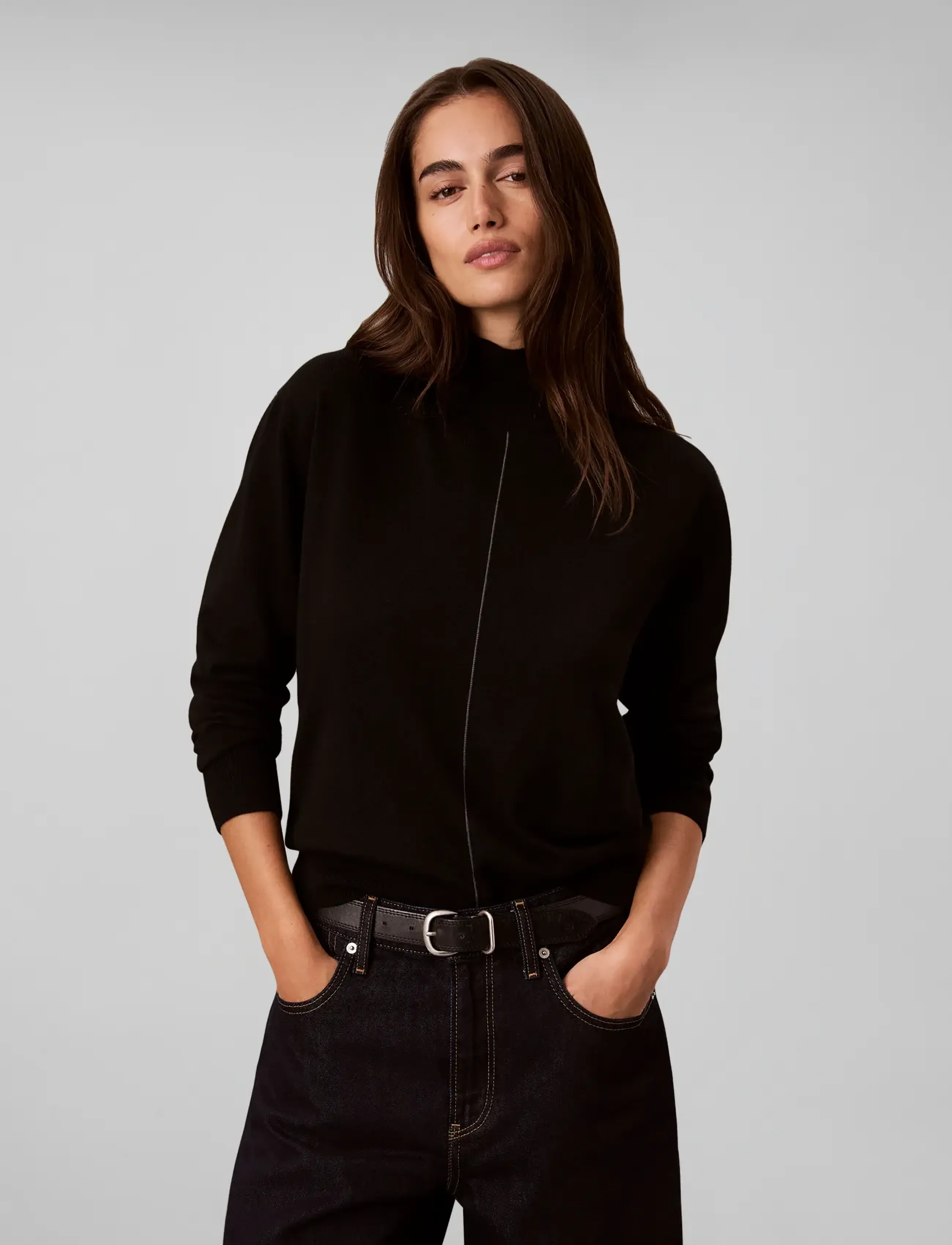 Calvin Klein - MERINO BLEND TNECK - black - 3