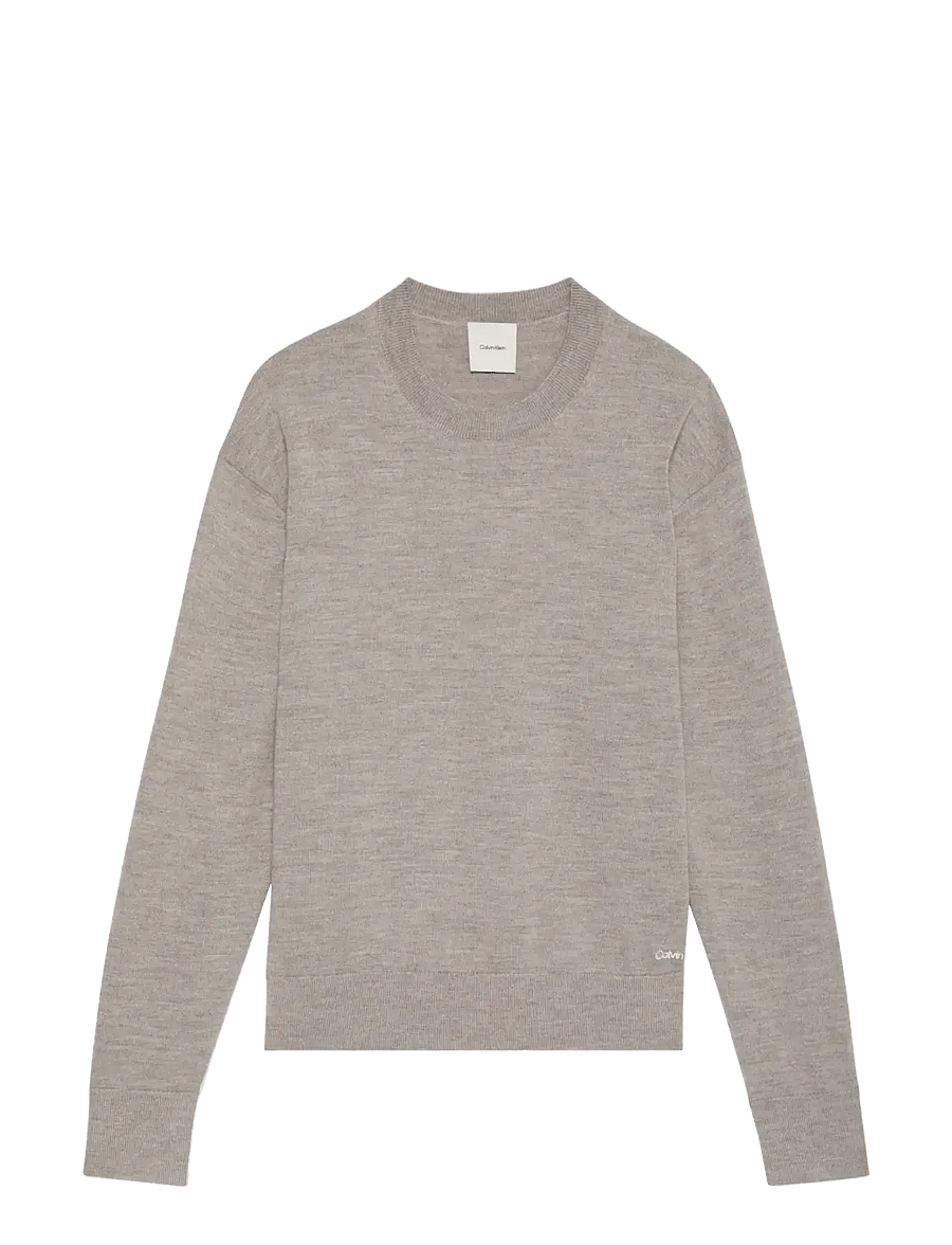 Calvin Klein - MERINO BLEND CREWNECK - pullover - oatmeal melange - 1