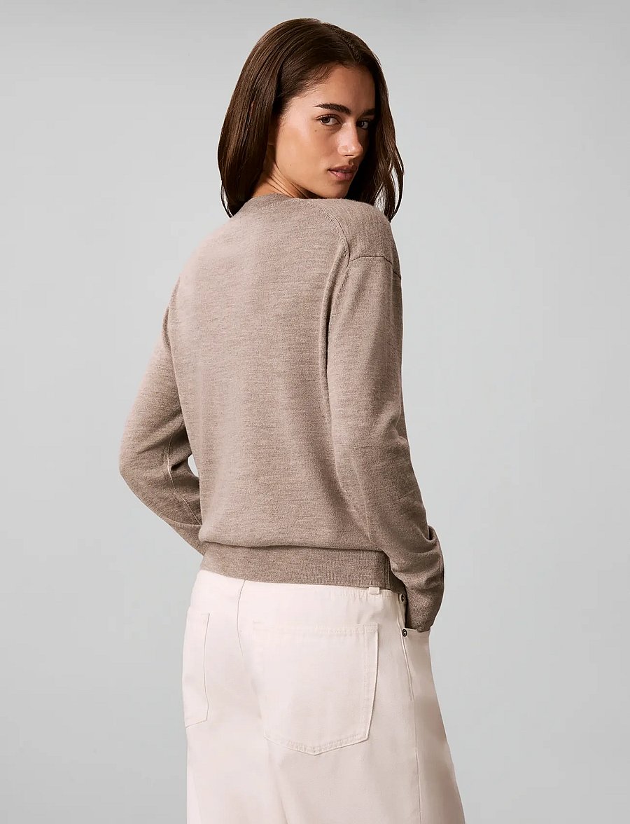 Calvin Klein - MERINO BLEND CREWNECK - pullover - oatmeal melange - 2