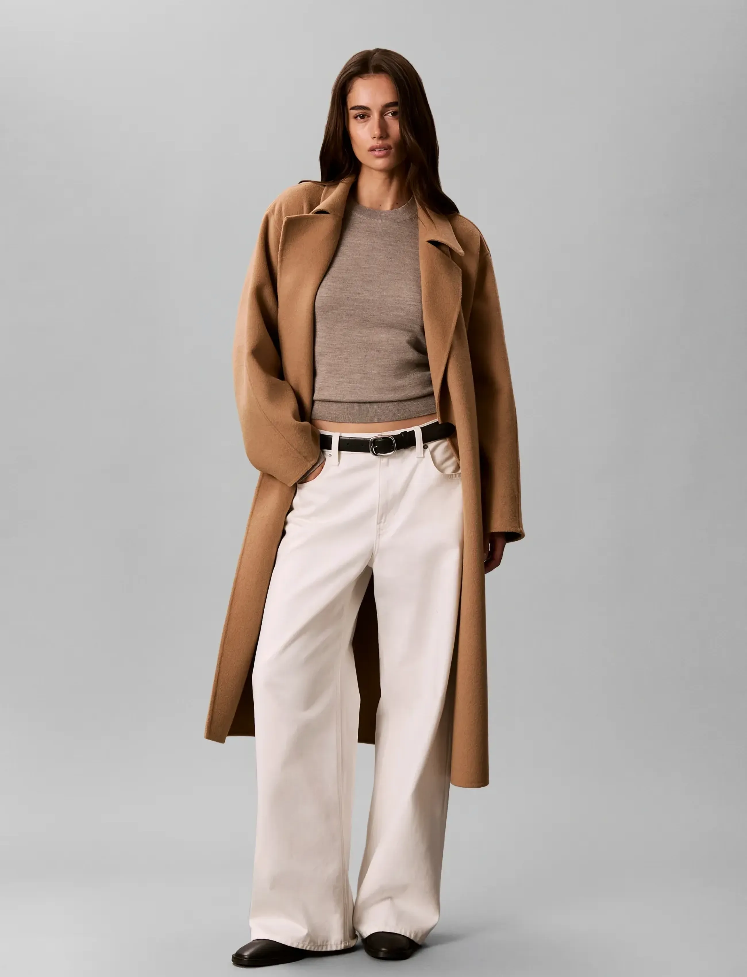Calvin Klein - MERINO BLEND CREWNECK - pullover - oatmeal melange - 3