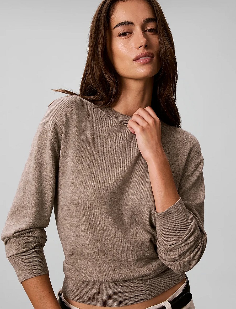 Calvin Klein - MERINO BLEND CREWNECK - pullover - oatmeal melange - 4
