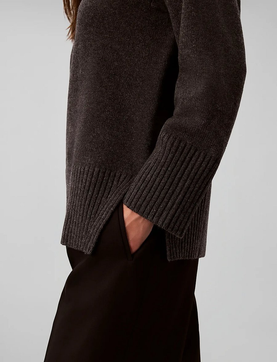 Calvin Klein - LUX WOOL VNECK SWEATER - stickade tröjor - b85 gunmetal heather - 5